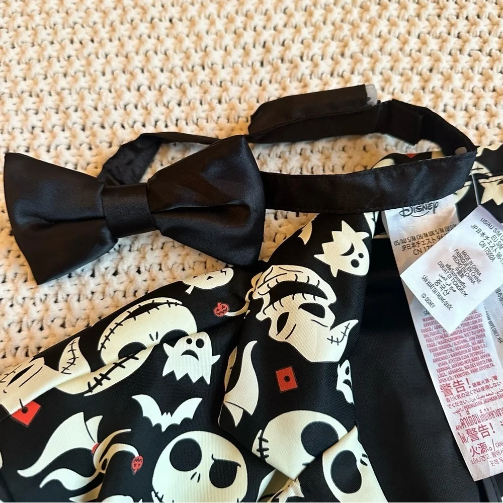 Disney Nightmare Before Christmas Glow in the Dark Blazer Light Up Bow Tie S/M